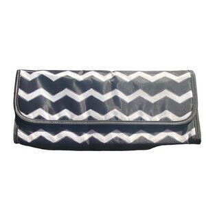 THIRTY ONE Thermal Bag Wine Bottle Black & White Grey Wavy Stripes  13.5" x 6"